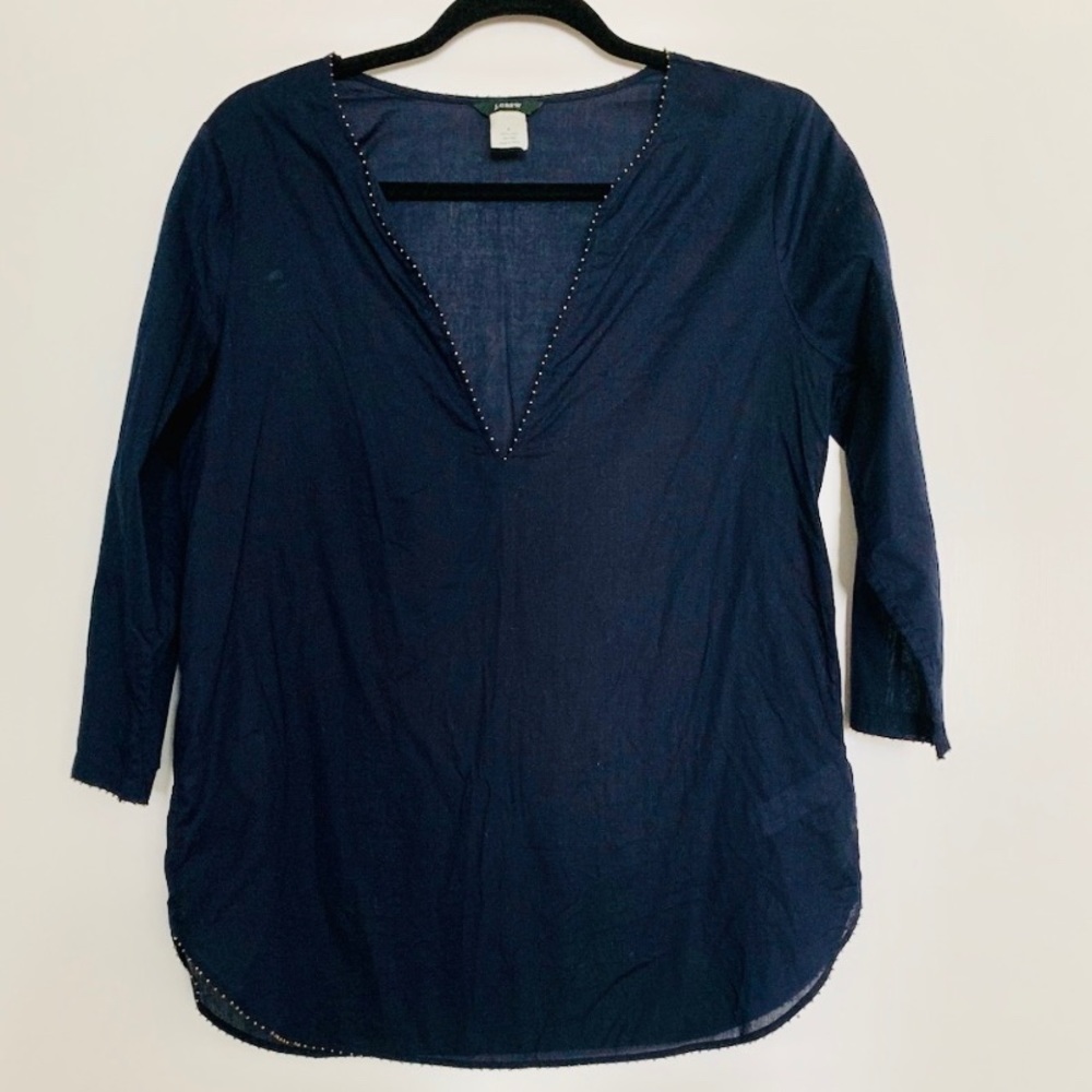 LAST CALL ⭐️ J.Crew Beaded Tunic in Navy Blue - Picture 2 of 5